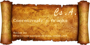Cseresznyés Aranka névjegykártya